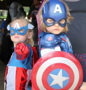 These superheroes are ready to battle villains at the Kids in Capes! Superhero Walk/Run.